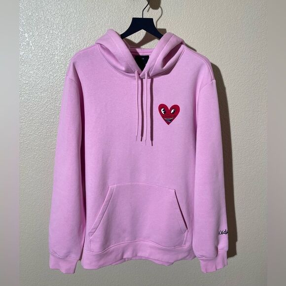 Keith Haring H&M Pink Hoodie with Heart Detail - Picture 2 of 7